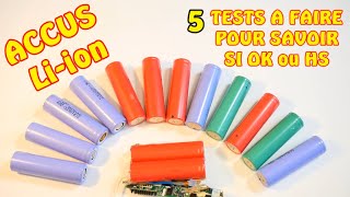 ACCUS Li-ion 18650 récup pour POWER BANK : TESTS A FAIRE pour SAVOIR SI OK ou HS