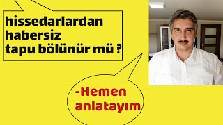 hissedarlardan habersiz tapu bölünür mü Resimi