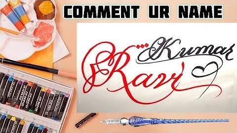 Ravi Kumar Name Signature Calligraphy Status | How to Draw, Cursive Calligraphy with Cut Marker