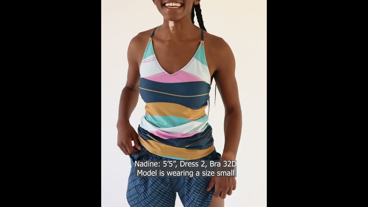 Nike Women's Water Dots V-Neck Tankini Top at