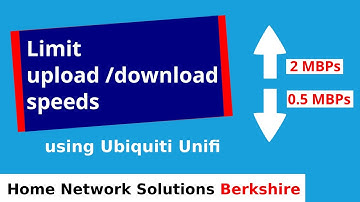 Limit upload and download speeds using Ubiquiti Unifi