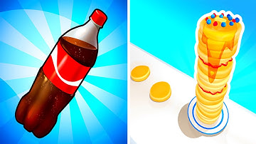 Bottle Jump 3D Vs Pancake Run | All Levels Gameplay (iOS, Android) | MRA Games