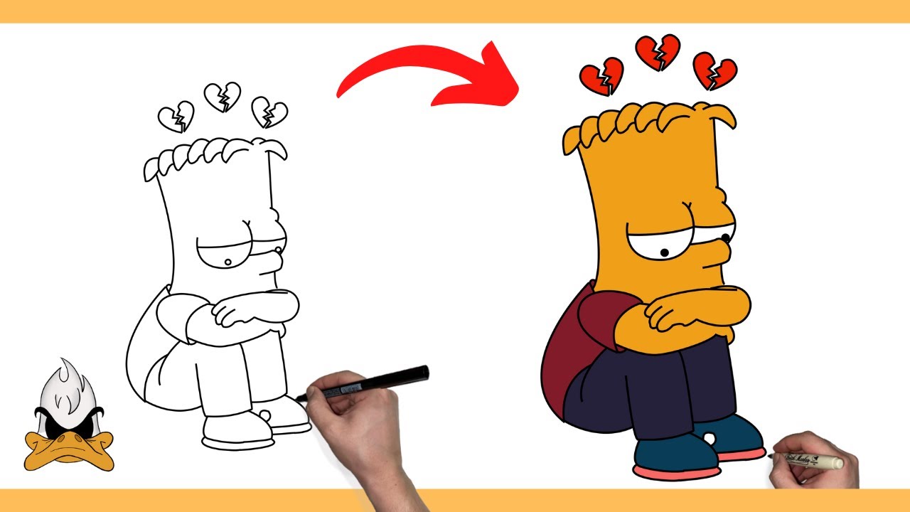 COMO DESENHAR O BART SIMPSON SAD, Bart Simpson Apaixonado