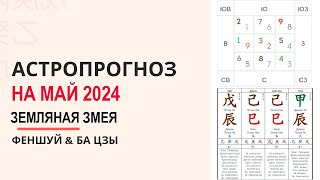 Фэн-шуй и астропрогноз на май 2024 месяц Земляной Змеи. Запись эфира от 30.04.24