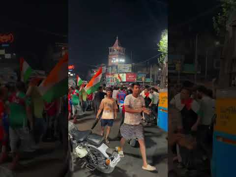 India winning celebrations on shyambazar kolkata #iccchampionstrophy2025 #india #icc