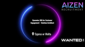 Dynamics 365 for Customer Engagement – Solution Architect