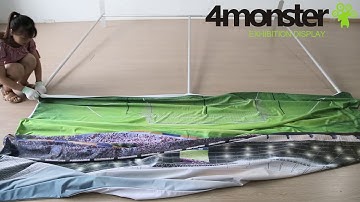 How to set up pillow case tension fabric backdrop display stands