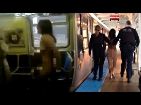 Naked 'Goddess' Takes Over Chicago Train