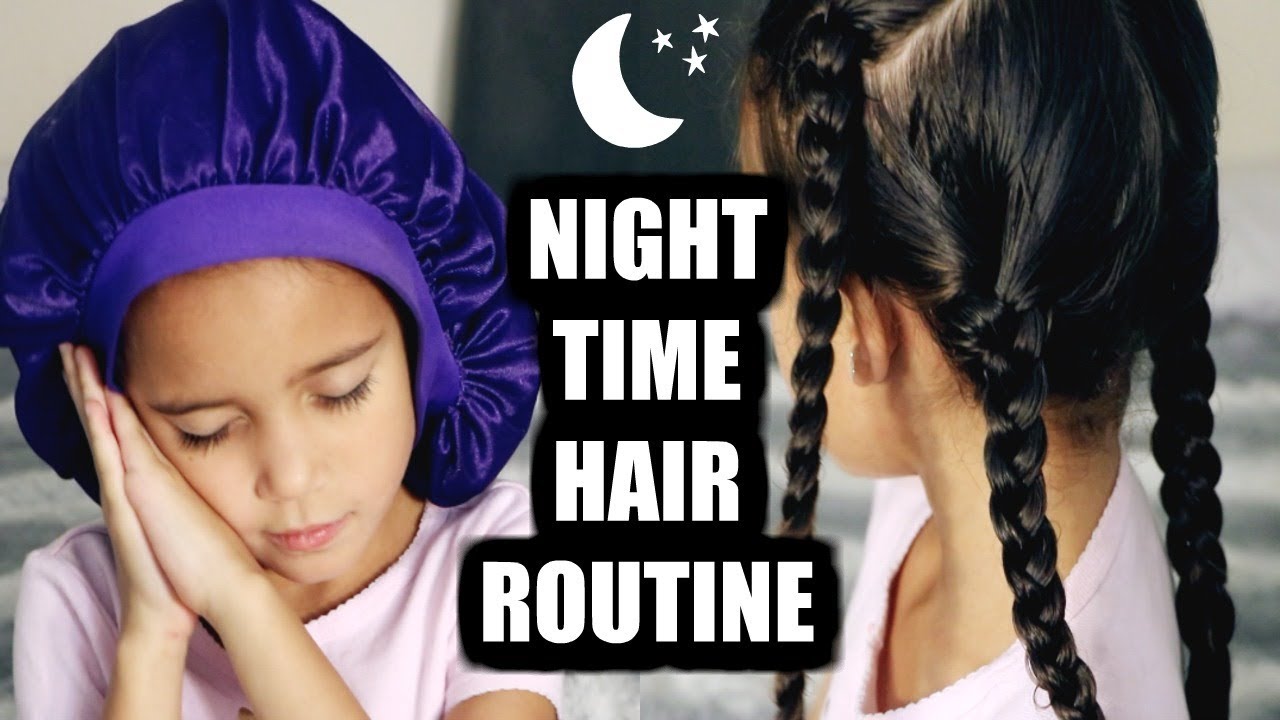 NIGHT TIME HAIR ROUTINE FOR LITTLE GIRLS! | USING CANTU CARE FOR KIDS | Mixed Kids Hair Care