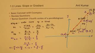 Lines Slope and Gradients with Excellent Examples and Test Questions