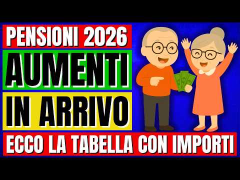 Video Ultima Ora Pensioni 2026 Ecco la Tabella con i Prossimi Aumenti in Arrivo!