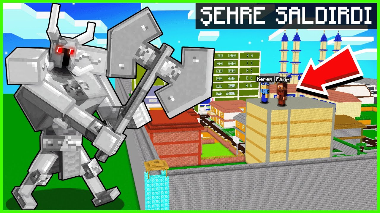 DEMİR ADAM ŞEHRE SALDIRIYOR! 😱 - Minecraft