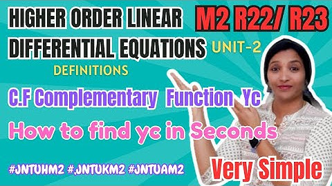 How to find Complementary function | Higher Order Differential Equations | Finding yc in Simple way