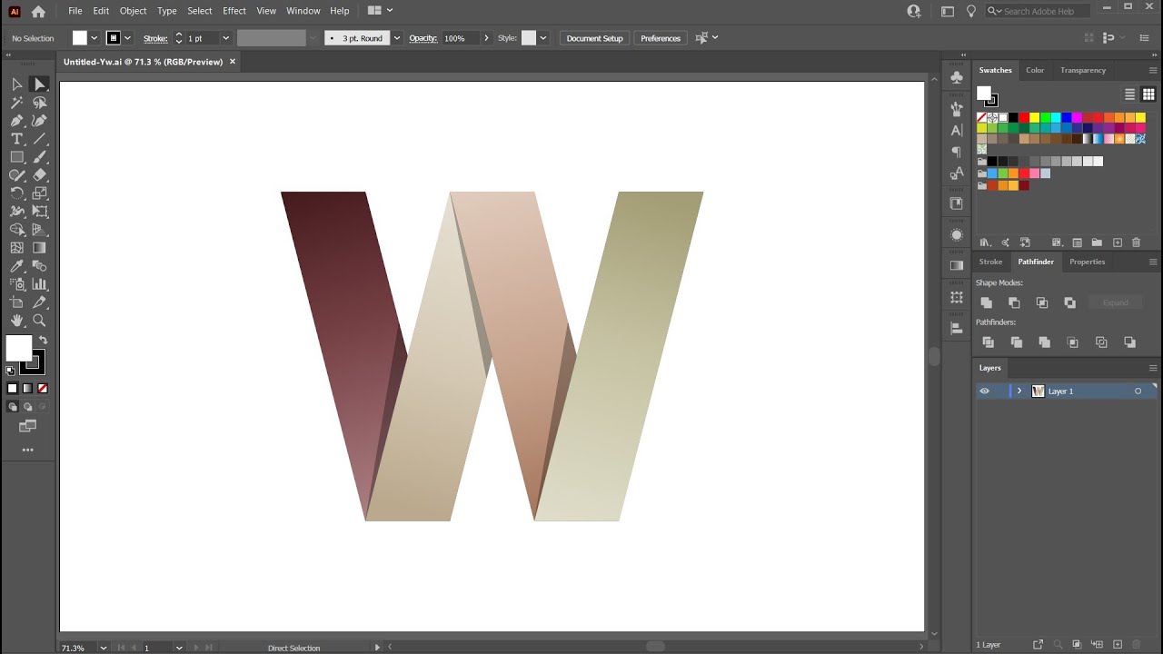 How to Create a Letter W Logo in Adobe Illustrator - YouTube How To Create A Letter W Logo In Adobe Illustrator - Youtube