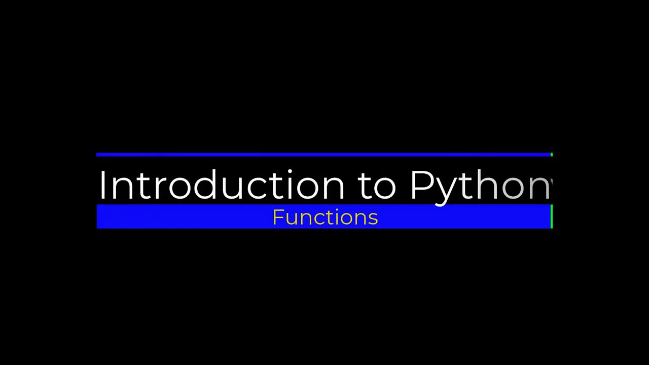 Introduction to Python Functions - YouTube