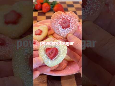 2 ingredients strawberry cookies 🍓