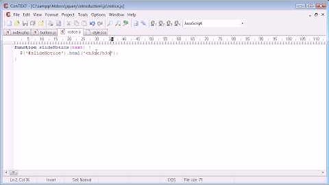 jQuery Tutorial - 172 - Sliding down message