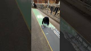 Futtertisch-Sanierung In Ral 7037 Staubgrau.