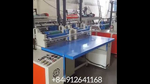 Máy cắt túi nilon 2 line độc lập.