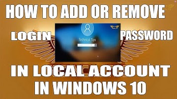 How to Add or Remove Login Password in Local Account in Windows 10 Version 1903