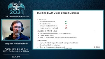 2021 LLVM Dev Mtg “Architecting out-of-tree LLVM projects using cmake”