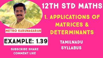12th Std Maths Example 1.39 By using Gaussian elimination method balance C5H8+O2=CO2+H2O