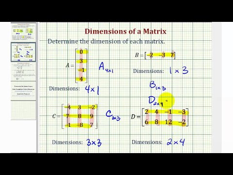 Video: Cómo Encontrar La Dimensión De Una Matriz