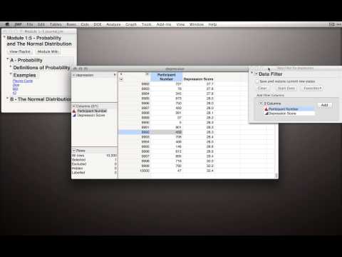 Exploring the probability of randomly selecting individuals in JMP, 1 (Module 1 5 5)