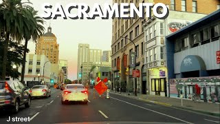 Driving Downtown (Sacramento)  4K - Dash Cam - USA - August 2021