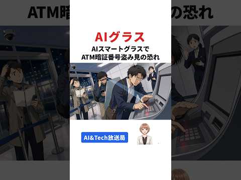 AIスマートグラスでATM暗証番号盗み見の恐れ【#AIニュース速報 Shorts】のサムネイル