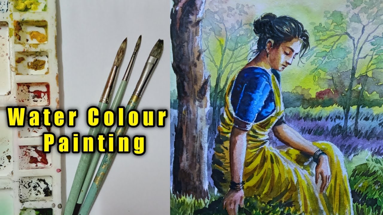 Watercolor woman drawing/Watercolor painting of a girl - YouTube
