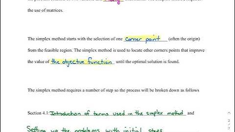 MAT 218 - Notes 4.1 - Slack Variables and the Pivot