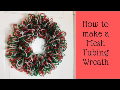 How to Make a Mesh Tubing Christmas Wreath Dollar Tree