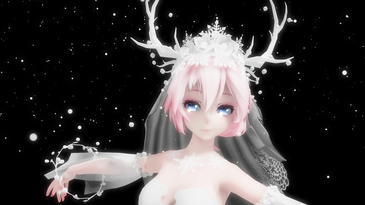 【 MMD 巡音ルカ 】Honeymoon Un Deux Trois Eng[Snowy Morning Luka]2560x1440