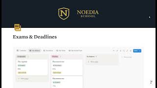 Notion Template for Students | Exams & Deadlines Page Preview
