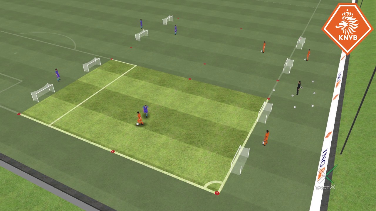 Rinus | 1 tegen 1 met 4 doeltjes (aanvallen)