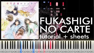 Bunny Girl Senpai ED - Fukashigi no Carte - Piano Cover / Tutorial - How to Play - 「不可思議のカルテ」