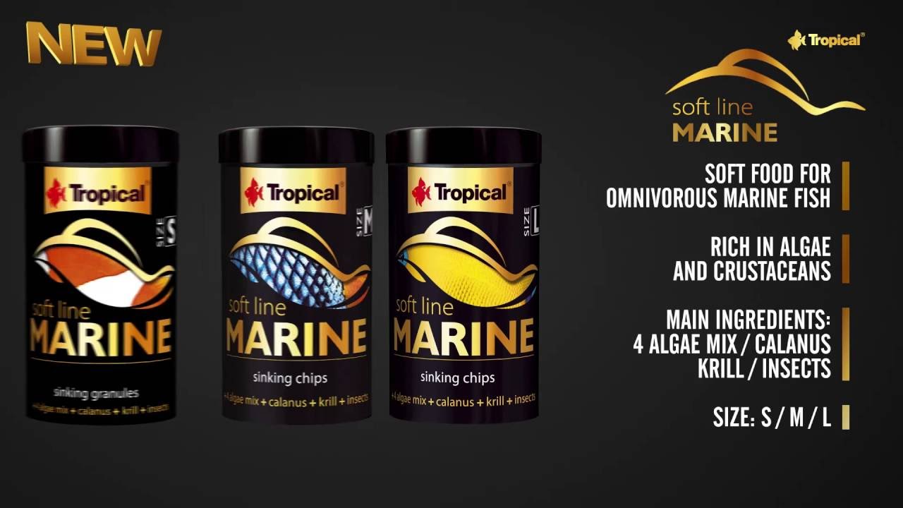 Special food for marine fish TROPICAL SOFT LINE MARINE YouTube