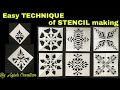 Stencil making technique/ Own designed Stencil/ Cheap Stencil making idea💡 / Stencil Cutting