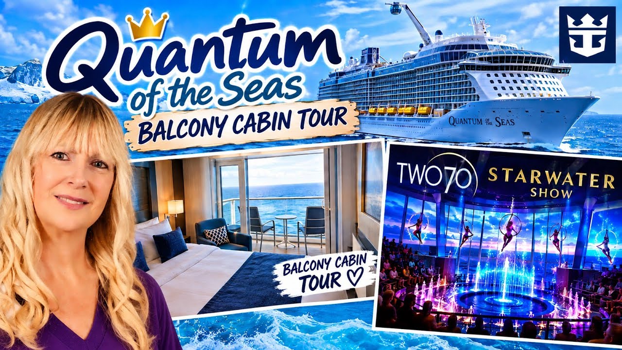 #040 Quantum Of The Seas Balcony Cabin Tour & Starwater Show In Two70 Theatre