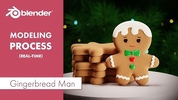 Gingerbread Man Modeling Process In Blender (Real-Time)