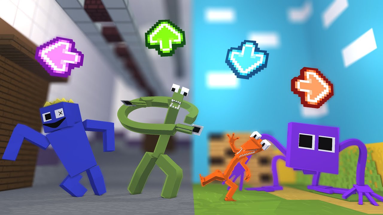 FNF VS Blue 360° VR Minecraft Animation (Rainbow Friends) 