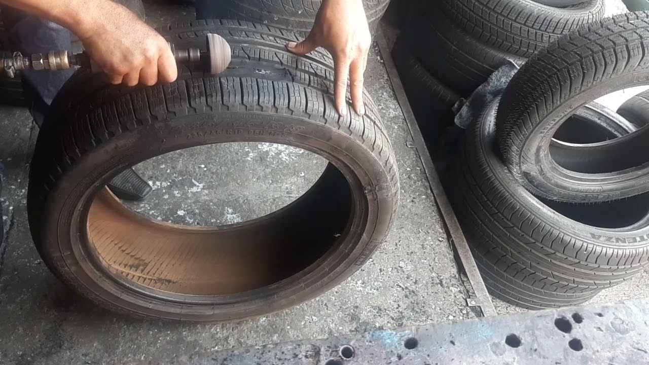 veja ate o final como fazer vulcanizacao na banda de rodagem corte horizontal Pn  235/45R19