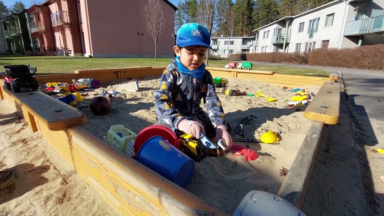 Summer in Finland. Kid's outdoor play ground.