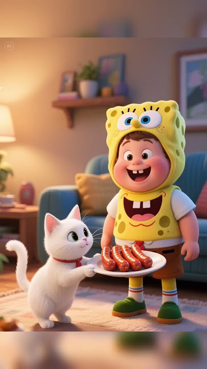 Kucing comel baik banget ke anak kecil, tapi #shorts #kucing #kucinglucu #funny #cartoon #cat