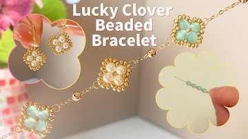 🍀 Lucky Four-Leaf Clover Bracelet in 10 Min! | Beginner-Friendly Beaded Chain Tutorial (New Colors!)