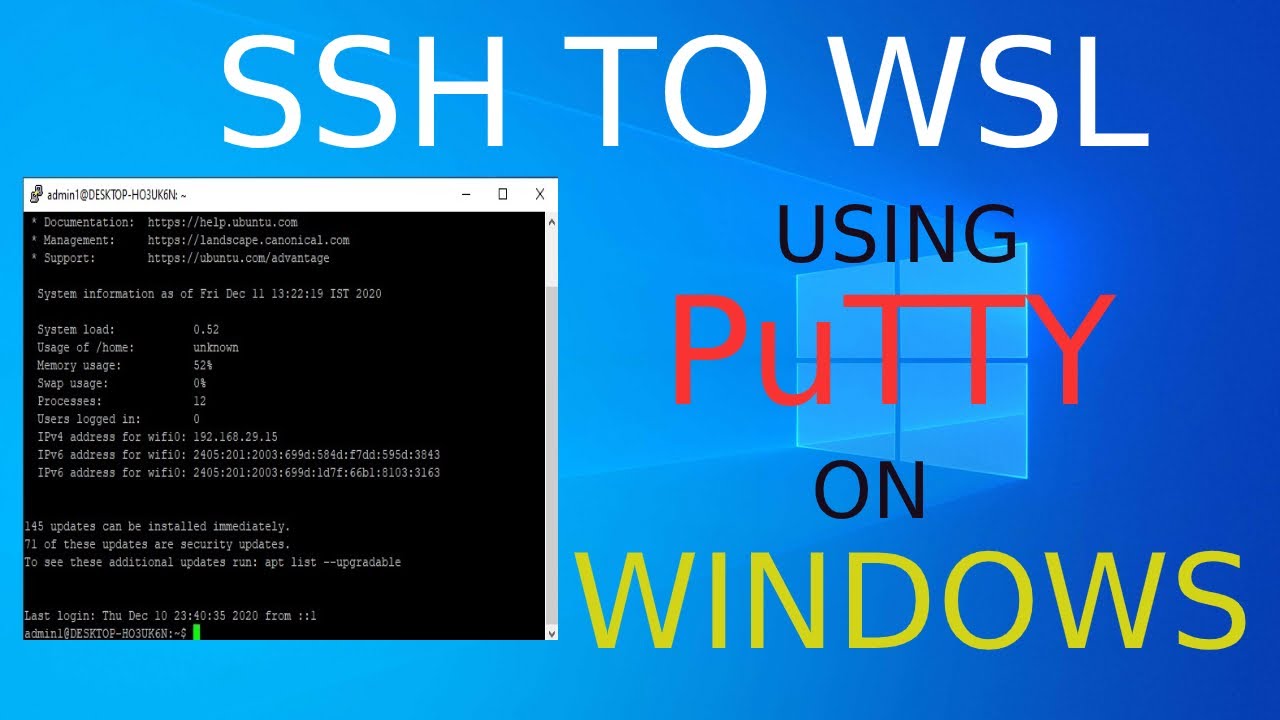 How to do SSH Connection to WSL (ubuntu) using PuTTY on Windows
