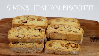 [4K] 5 Mins Italian Biscotti with Almond❗ Low Oil❗ 低脂少油的意大利杏仁脆饼