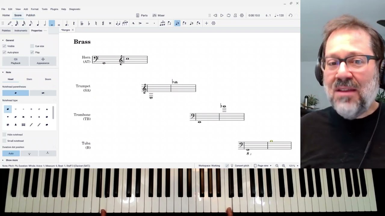 Orchestral instrument ranges