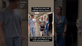 Just after robotic knee replacement surgery.